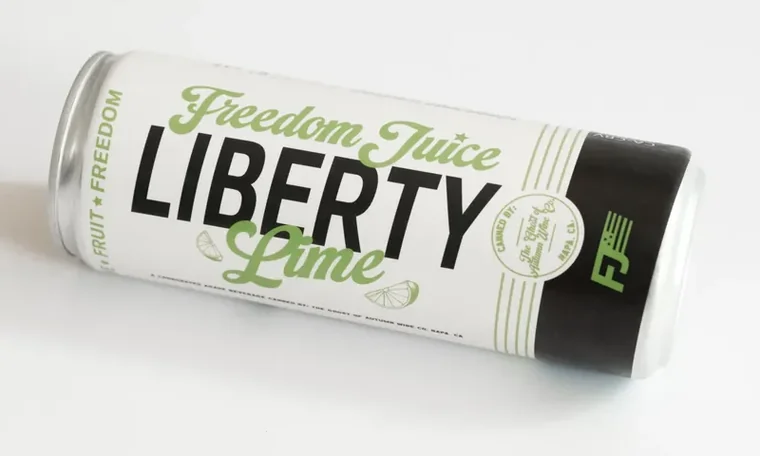 A can of Liberty Lime sparkling agave wine on its side