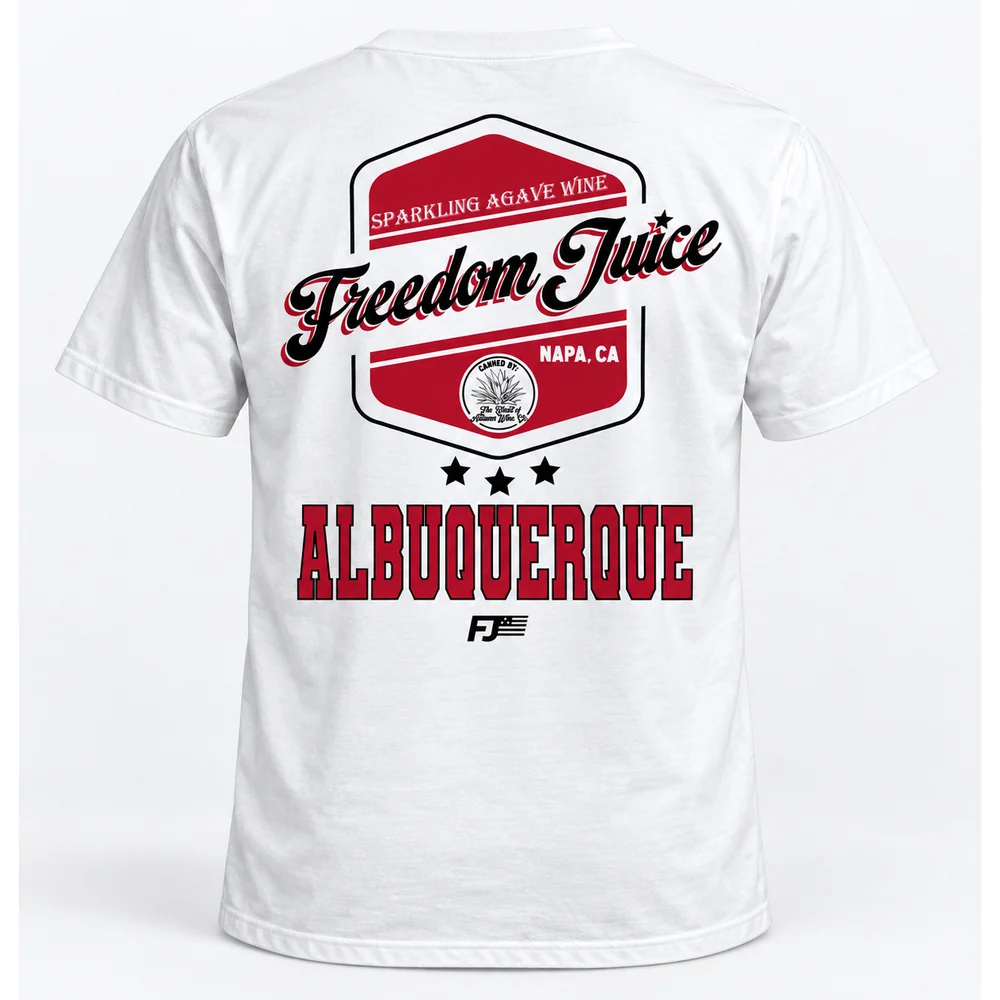 Freedom Juice Albuquerque City Series tee, white, back