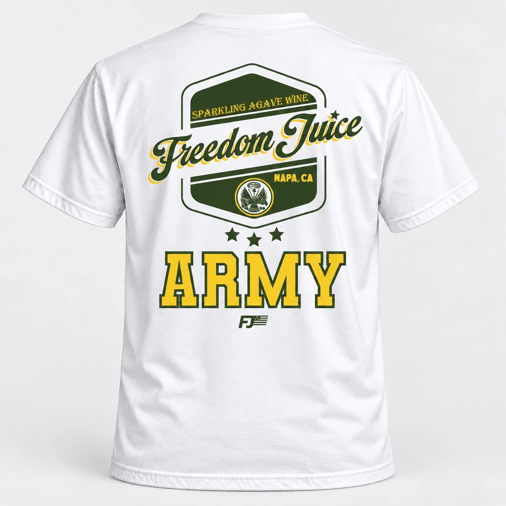 Freedom Juice Army tee, white, back