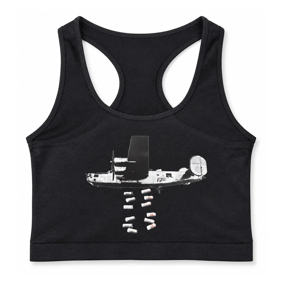 Freedom Juice bomber crop top, black