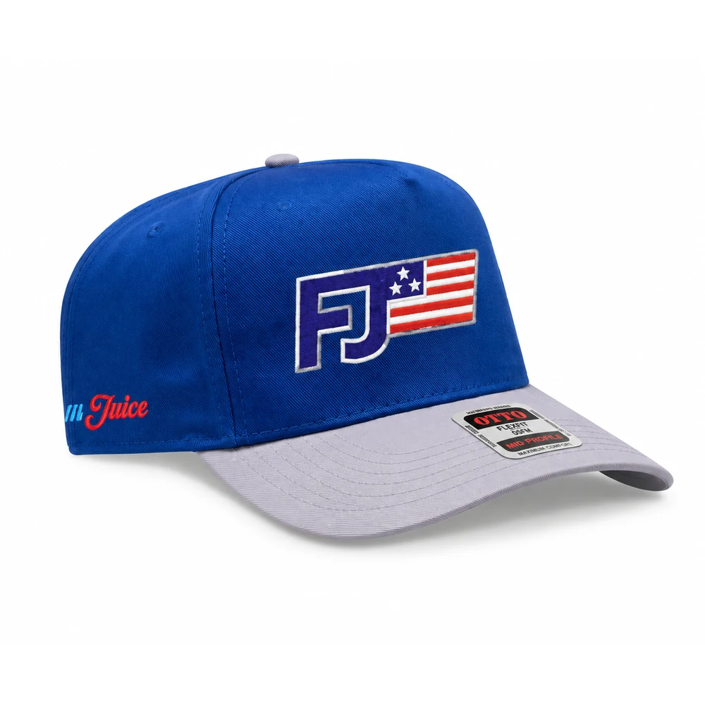 FJ Flag Cap — Royal / Grey, Freedom Juice hat