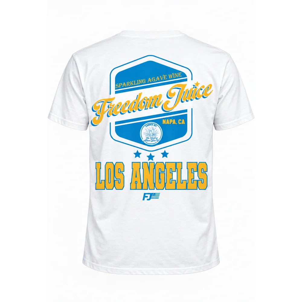 Freedom Juice Los Angeles City Series tee, white, back