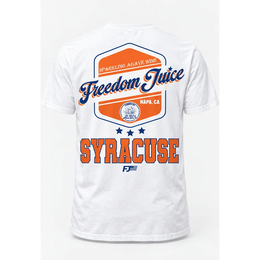 Freedom Juice Syracuse City Series tee, white, back