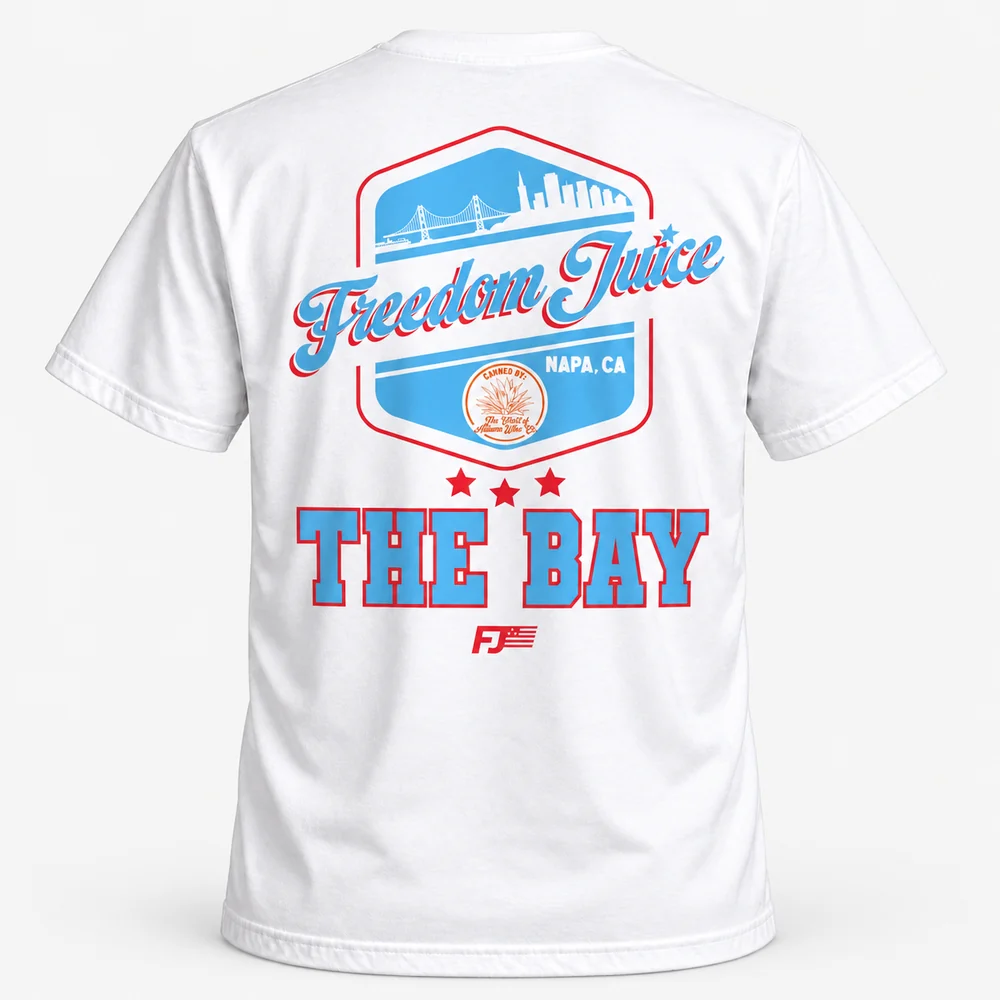 Freedom Juice The Bay tee, white, back
