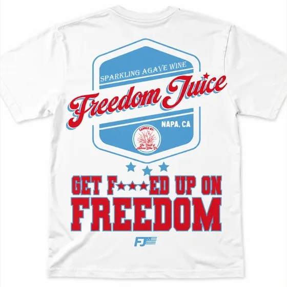Get F***ed Up On Freedom Tee, white, back print