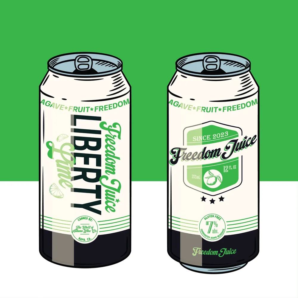 Liberty Lime by Freedom Juice — front and back of the 12 oz can